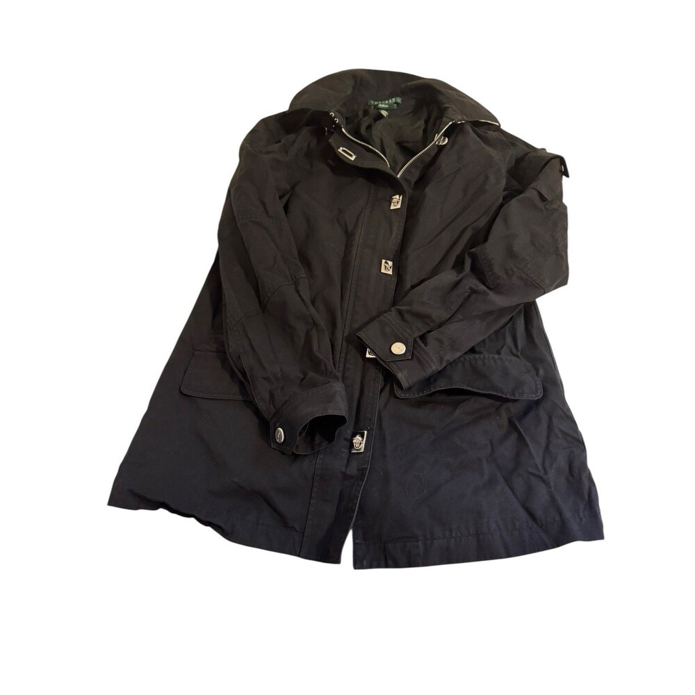 Ralph Lauren Womans Jacket Size Small Black Toggle Buttons Lightweight